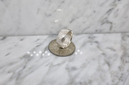 Bague pièce de monnaie 50 Cent d'Australie en argent (coin ring)