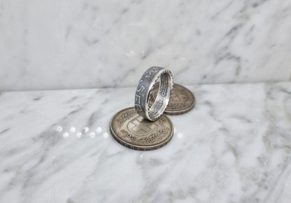 Bague pièce de monnaie 5 Francs Suisse en argent (coin ring)